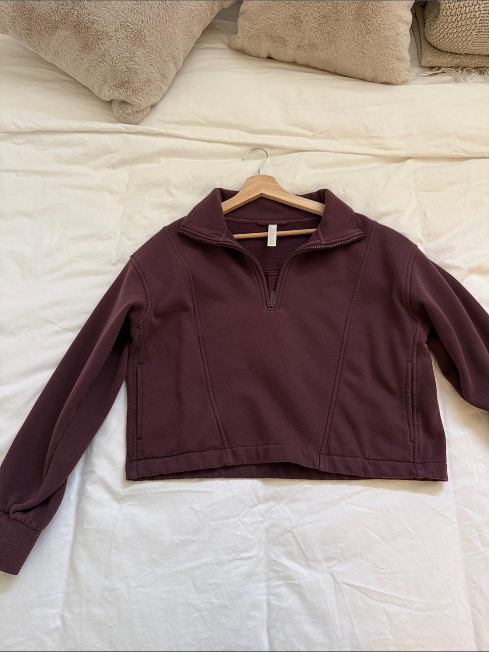 Zella Half-Zip Pullover Sweatshirt - Plum